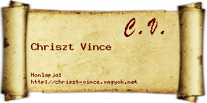 Chriszt Vince névjegykártya